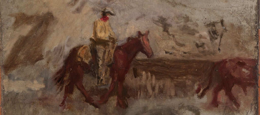 Thomas Eakins painting of a man on a horse